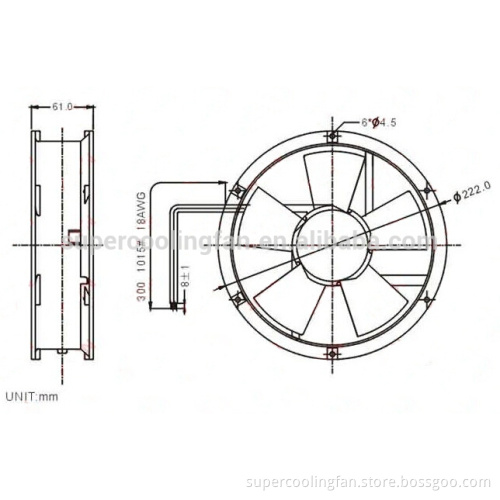 220x220x60mm Super High Flow 200mm AC Axial Fan 220V/380V AC fan
